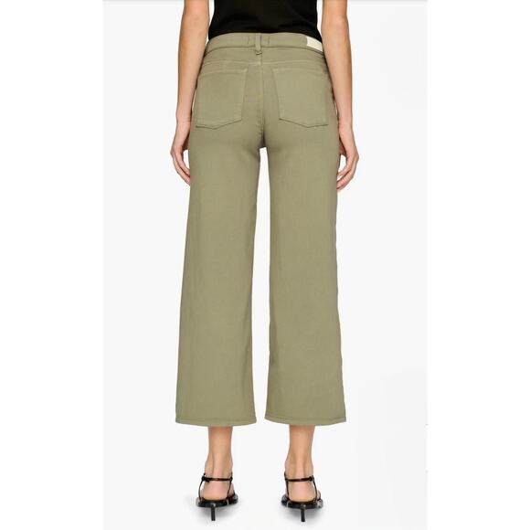 DL 1961 Women's 31 Hepburn Wide Leg High Rise Ankle Jeans Green Boho Casual - Picture 2 of 10